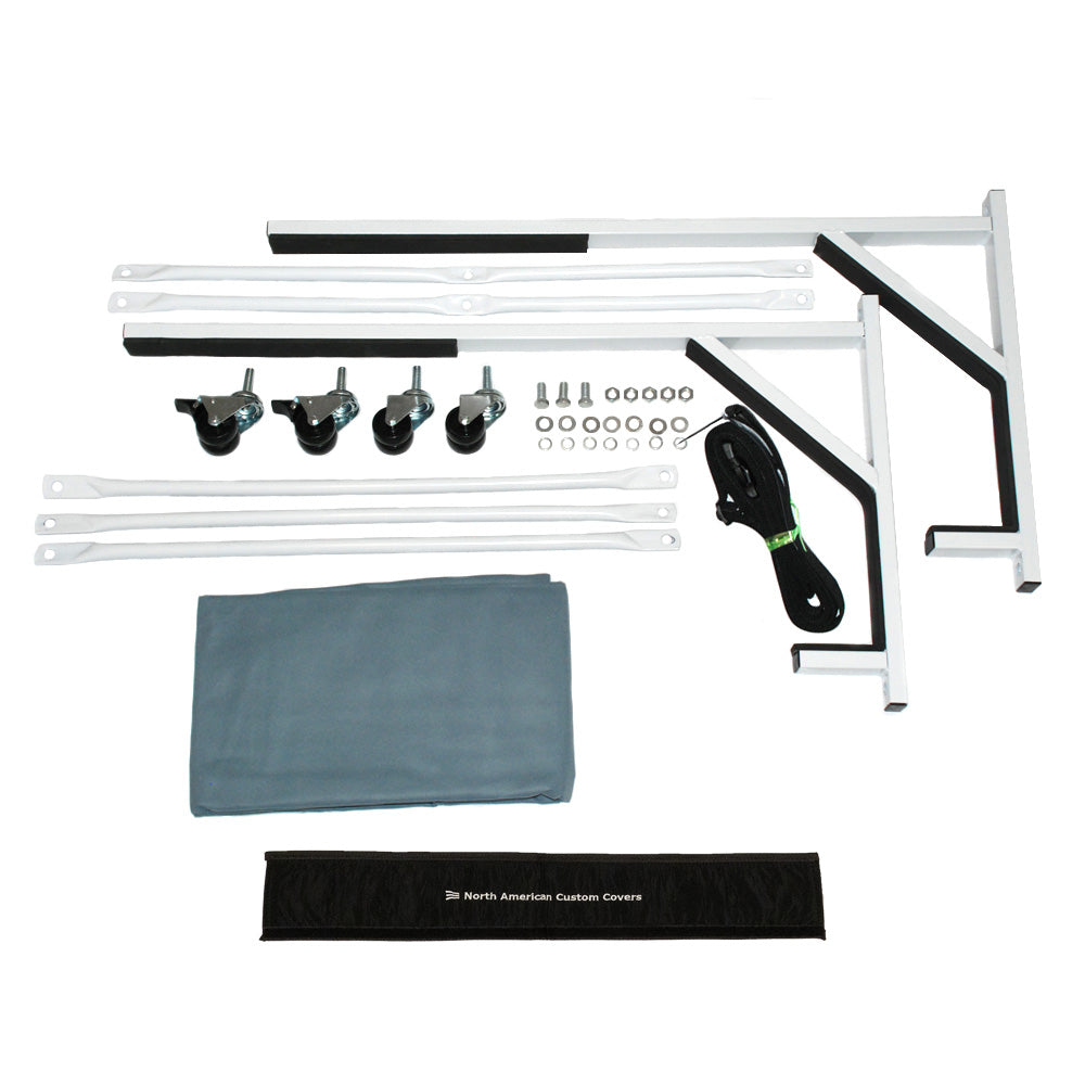 Heavy-duty Hardtop Stand Trolley Cart Rack with Securing Harness and REGULAR-sized Hard Top Dust Cover (Various Options)
