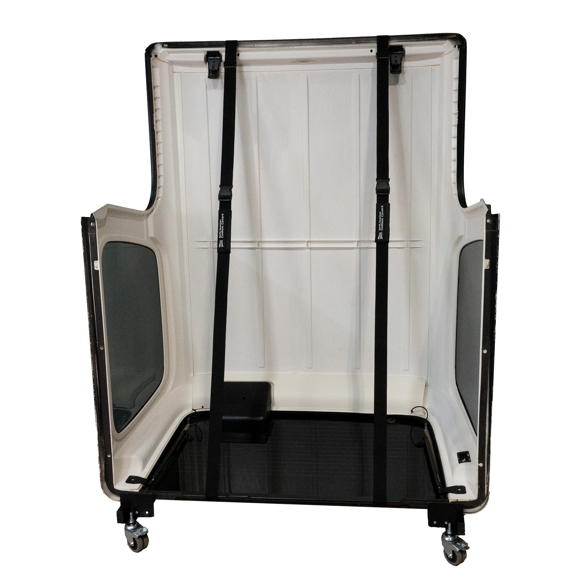 Heavy-duty Hardtop Cart Stand Trolley Rack for the Jeep Wrangler with Rear Window Securing Straps (Various Options)