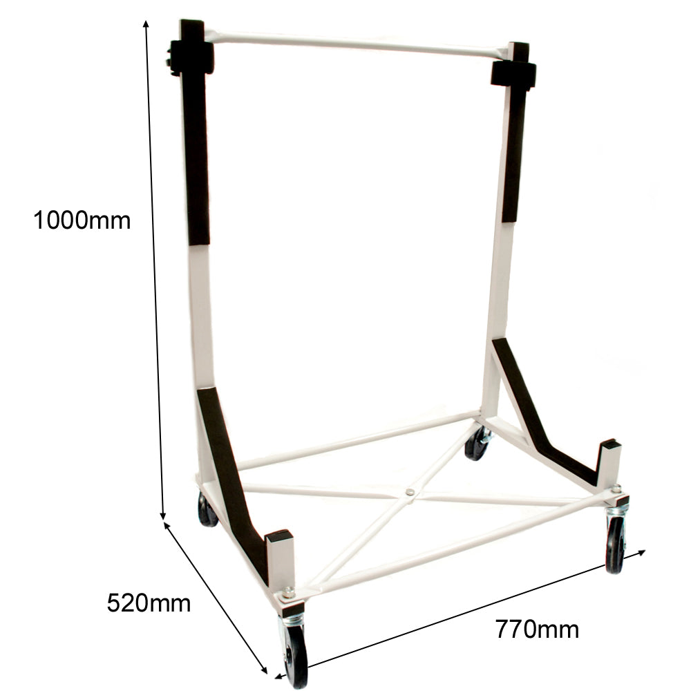 Ford Thunderbird Support de chariot robuste avec support rigide (noir) avec roulettes de 12,7 cm, harnais de sécurité et housse anti-poussière rigide (050Bc)