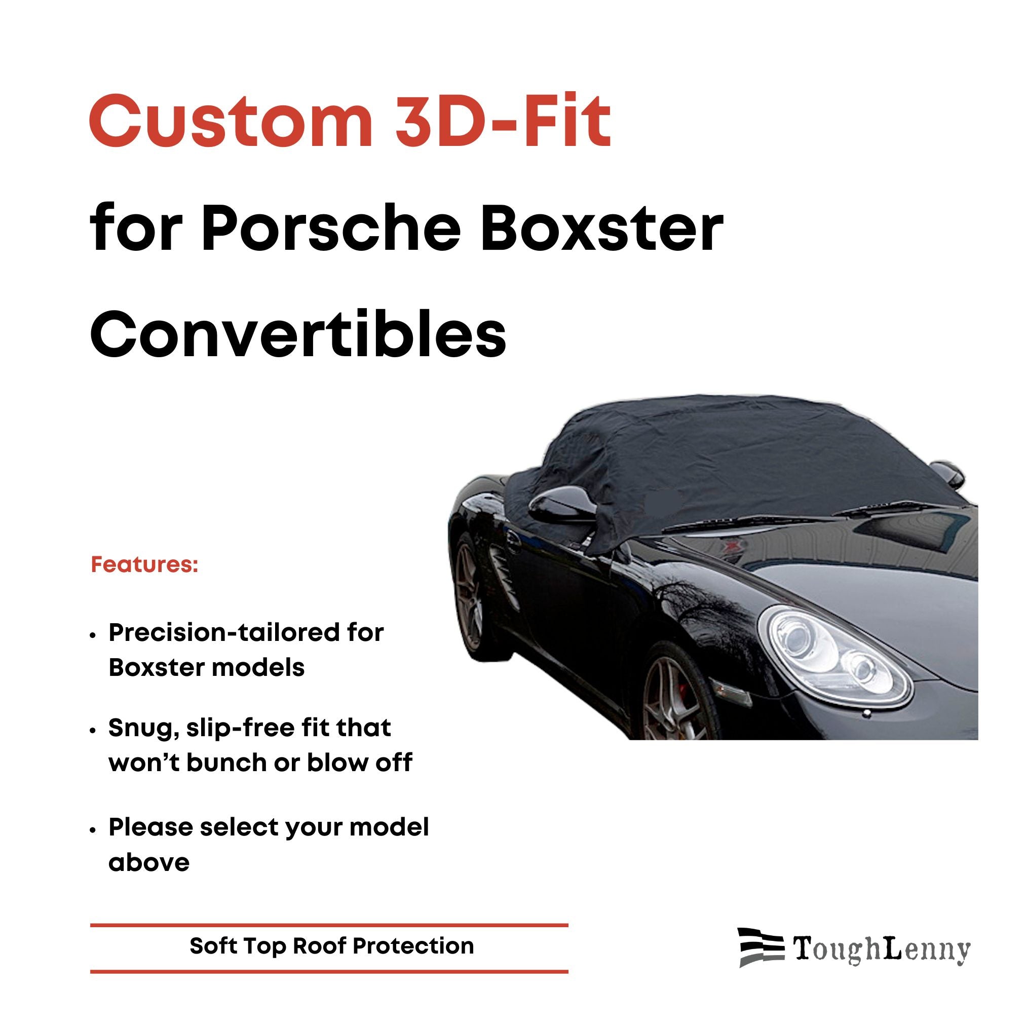 Protector de techo blando de media cubierta para Porsche Boxster (varias opciones)