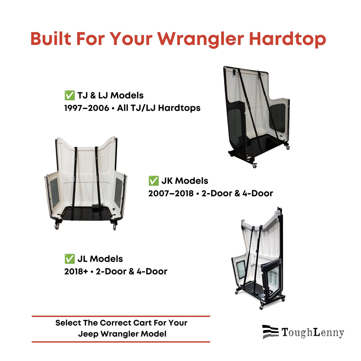 Jeep Wrangler Premium Hardtop Storage Cart | TJ, JK & JL
