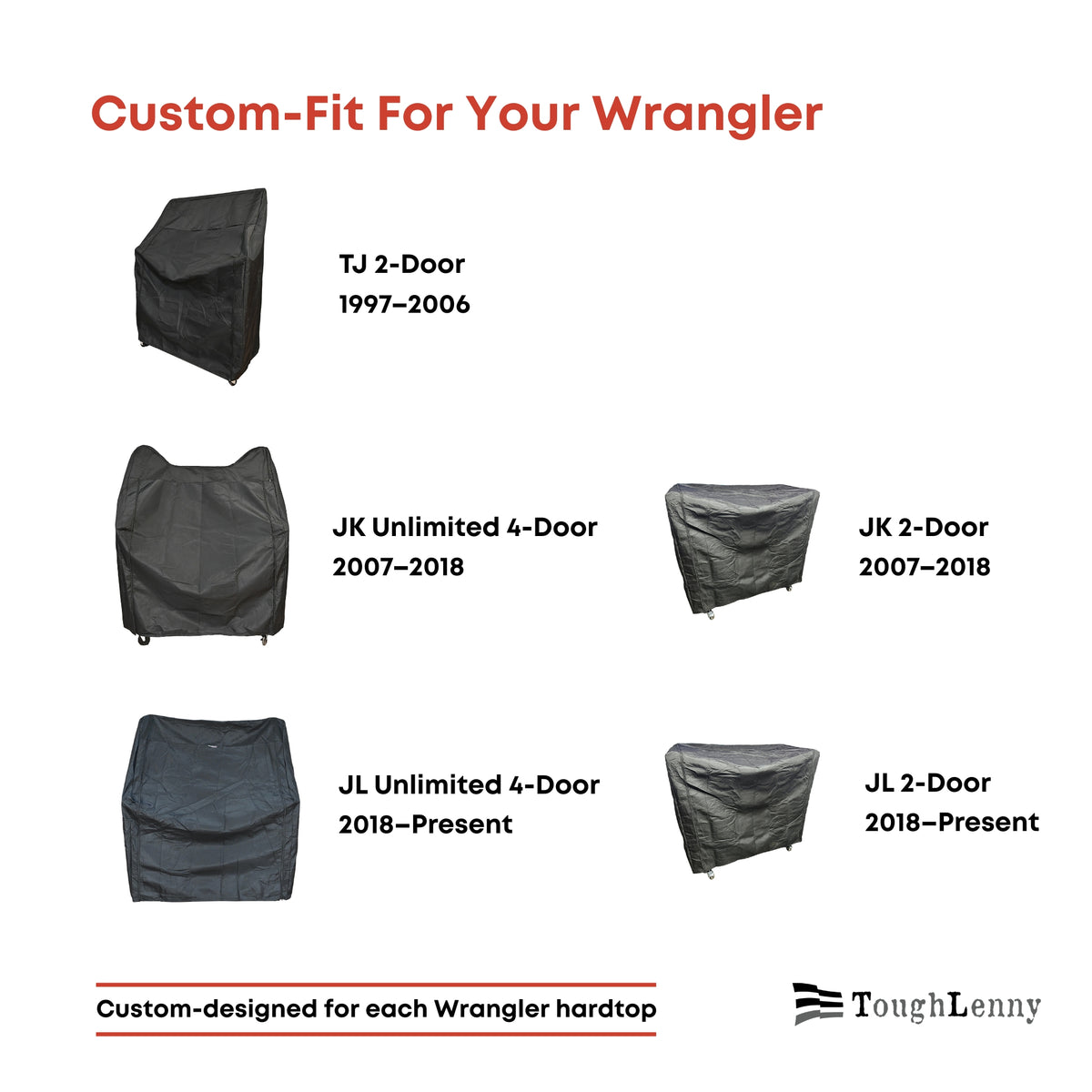 Cubierta rígida personalizada de primera calidad para Jeep Wrangler (varias opciones)