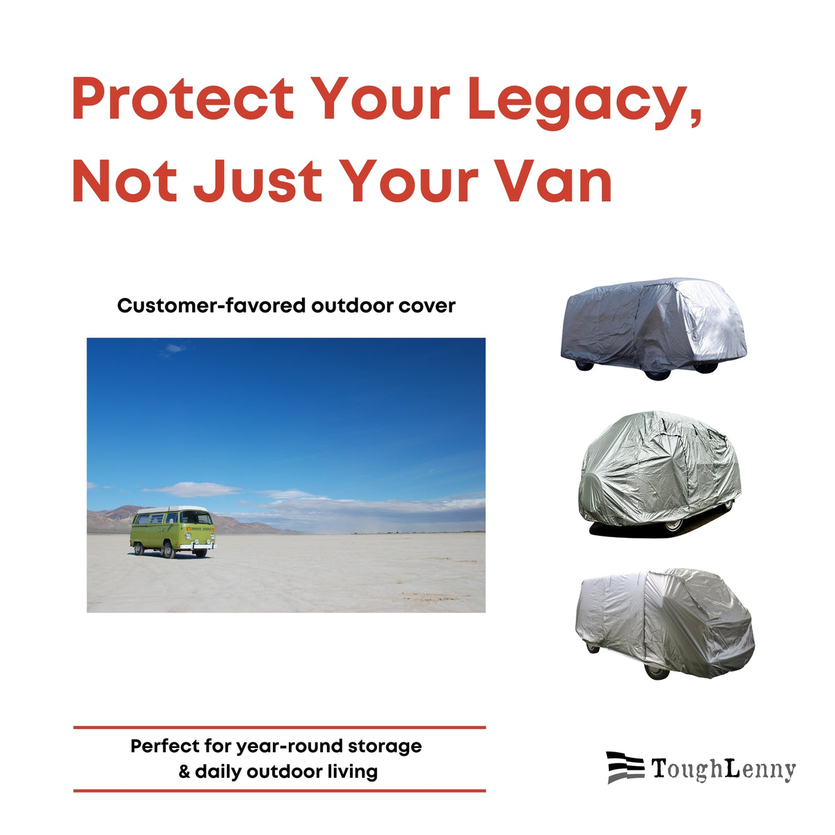 Custom-Fit Outdoor Cover for VW Bus & Camper Van (Various Options)