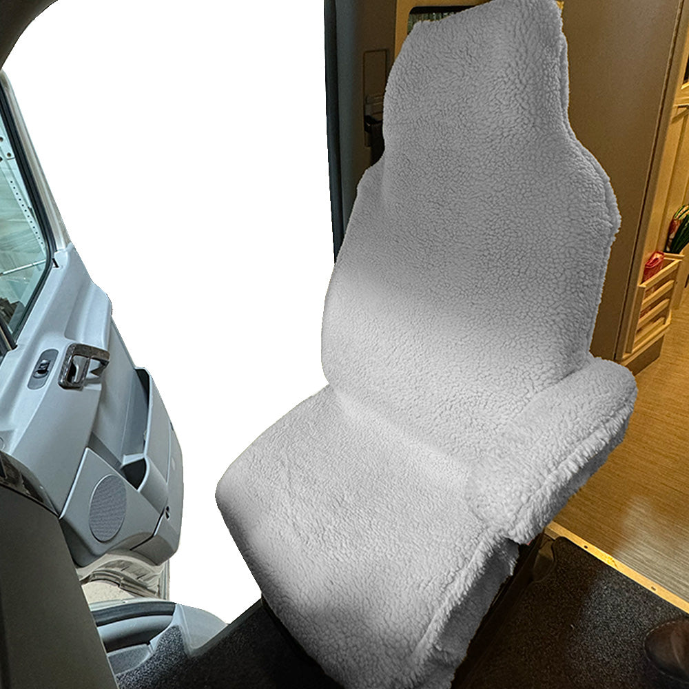 Faux Sheepskin Front Seat Cover Set for the Ford E Series - Cream (821C)
