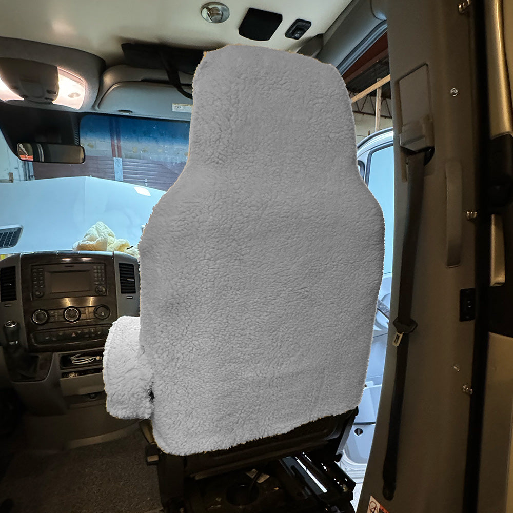 Faux Sheepskin Front Seat Cover Set for the Ford Transit 150 250 350 350HD - Cream (821C)