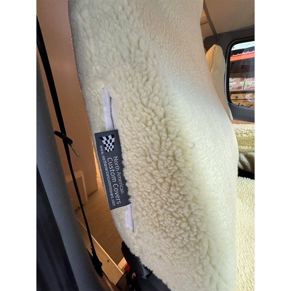 Juego de fundas para asientos delanteros de piel de oveja sintética para Dodge Ram ProMaster