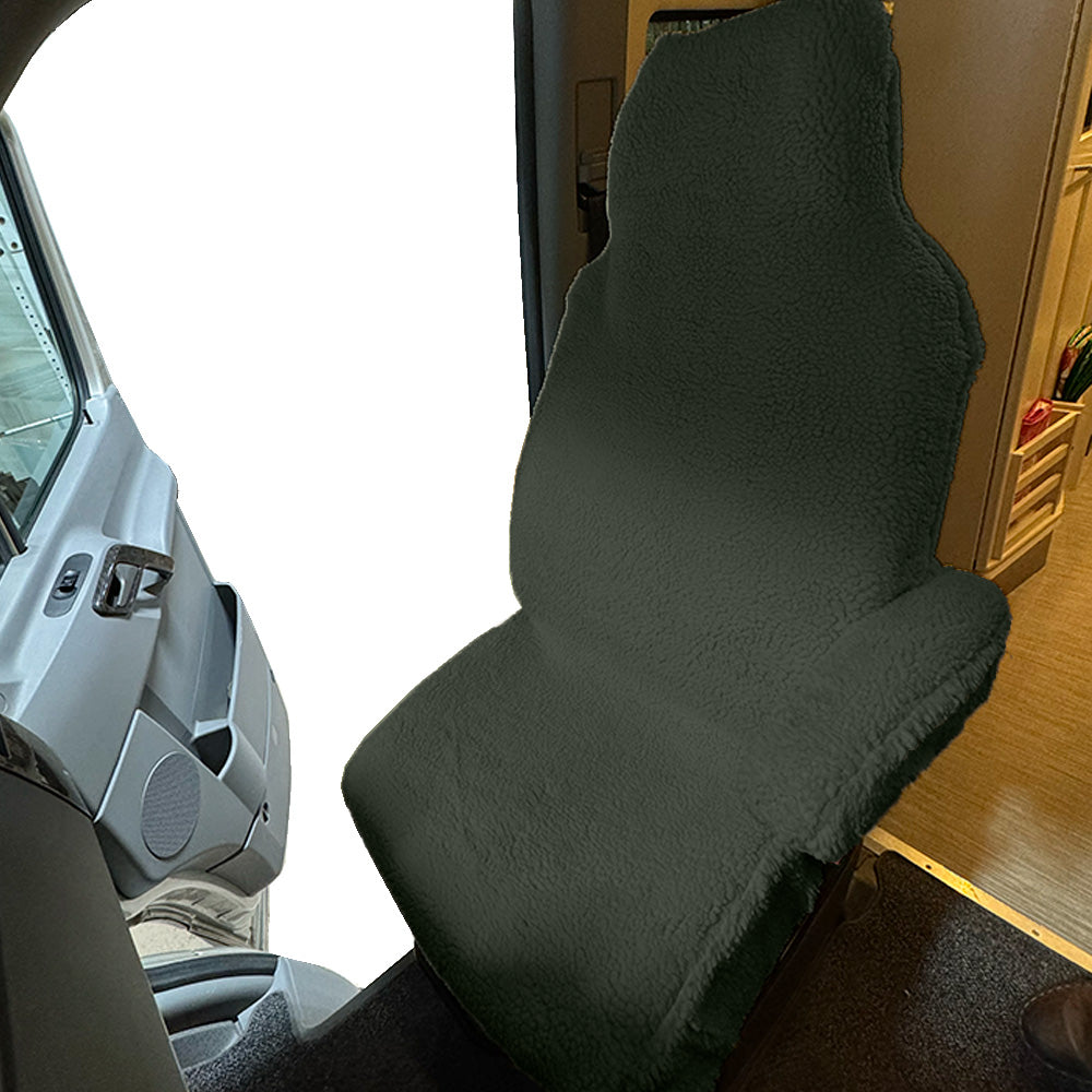 Faux Sheepskin Front Seat Cover Set for the VW Transporter - Dark Grey (821DG)