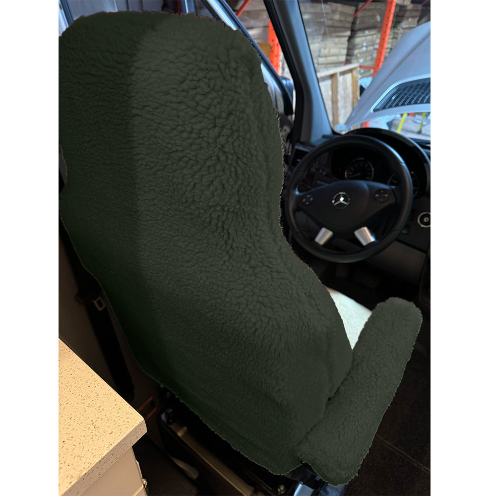 Faux Sheepskin Front Seat Cover Set for the VW Transporter - Dark Grey (821DG)