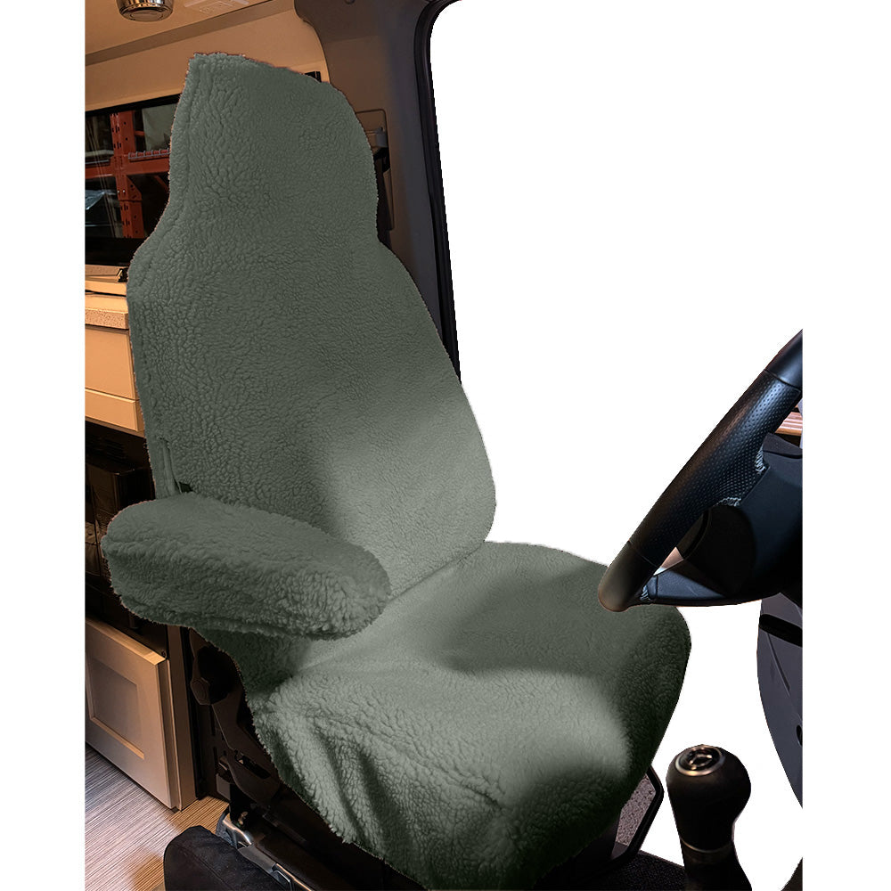 Faux Sheepskin Front Seat Cover Set for Winnebago models - Light Grey (821LG)