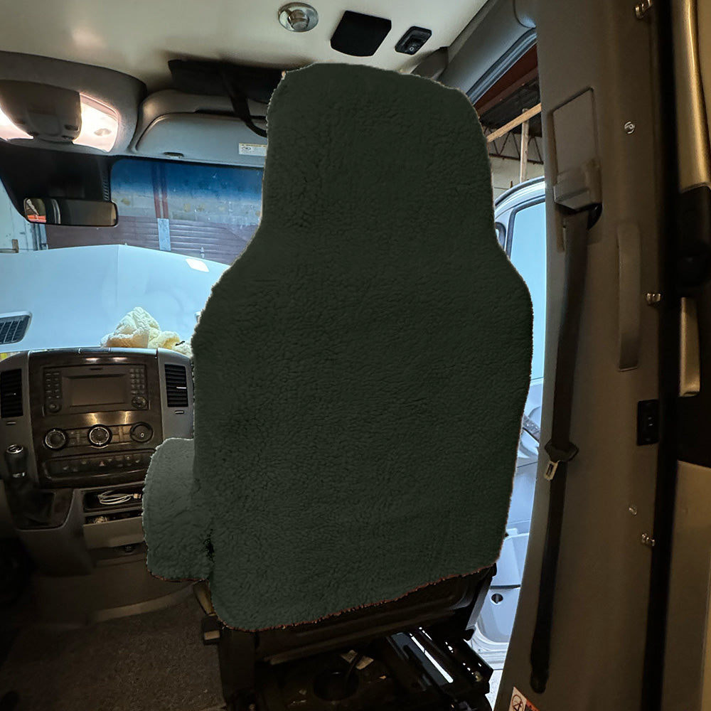 Faux Sheepskin Front Seat Cover Set for the Chevy Express - Light Grey  (821LG)