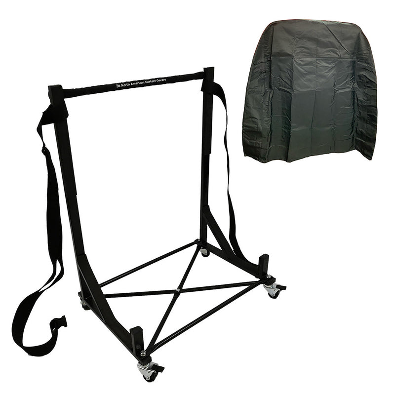 Premium Generic Fit Hardtop Cover (Regular size) and Standard Cart (Black) Storage Package (Q2502-050B)