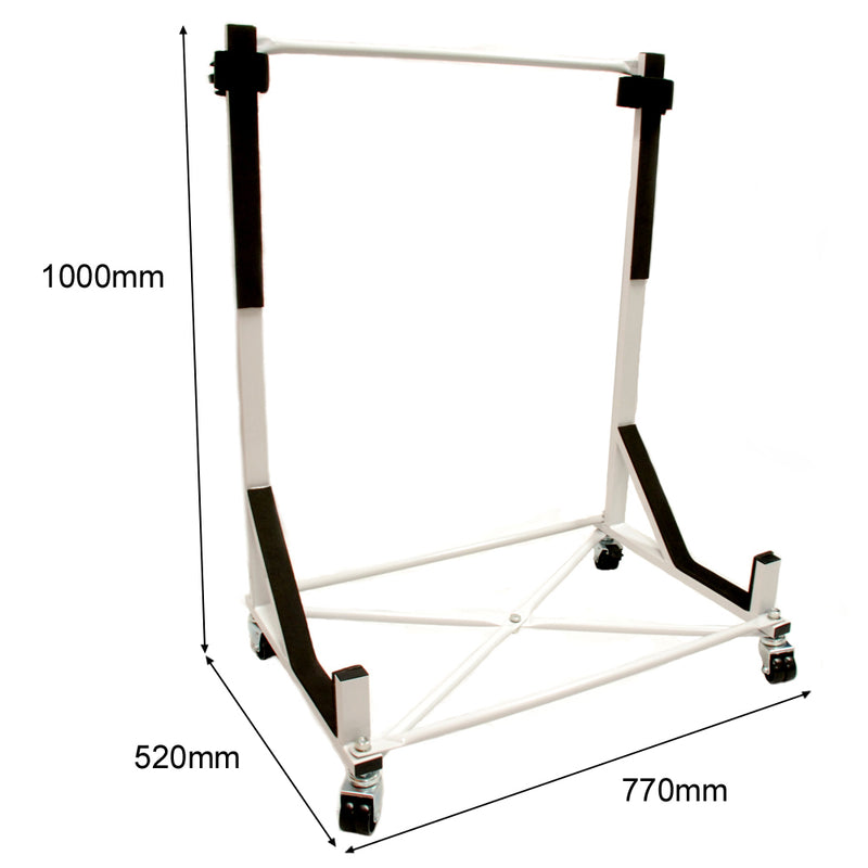 BMW Z3 Heavy-duty Hardtop Stand Trolley Cart Rack (White) with Securing Harness and Hard Top Dust Cover (050)
