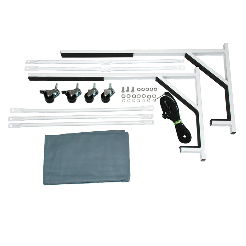 BMW E30 3 Series Heavy-duty Hardtop Stand Trolley Cart Rack (White) with Securing Harness and Hard Top Dust Cover (050)