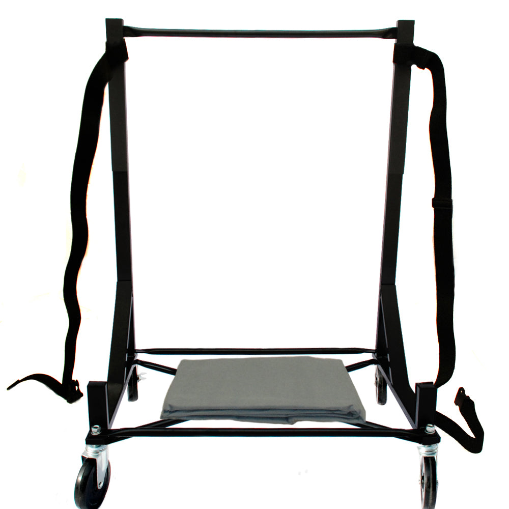 Austin Healey Support de chariot robuste avec support rigide (noir) avec roulettes de 5", harnais de sécurité et housse anti-poussière rigide (050Bc)