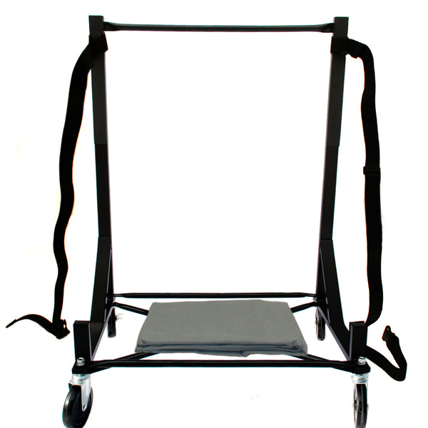 Triumph Stag Support de chariot robuste avec support rigide (noir) avec roulettes de 12,7 cm, harnais de sécurité et housse anti-poussière rigide (050Bc)