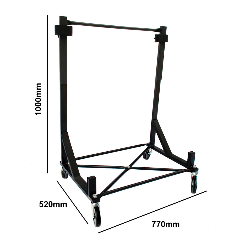 Toyota MR2 Spyder Heavy-duty Hardtop Stand Trolley Cart Rack (Black) with 5" castors, Securing Harness and Hard Top Dust Cover (050Bc)