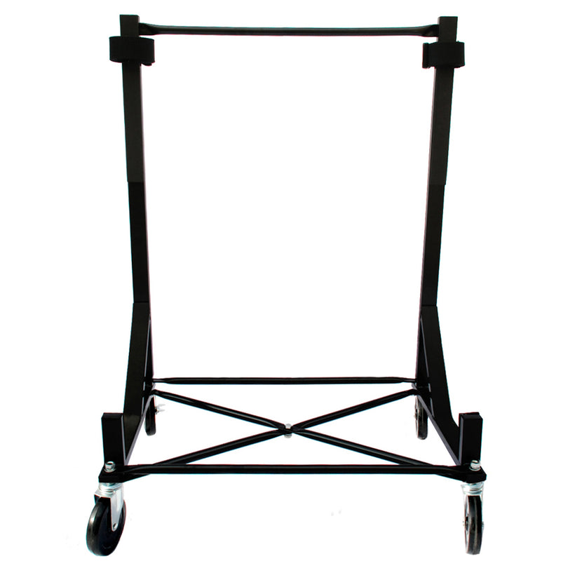 Heavy-duty Hardtop Stand Trolley Cart Rack (Black) with 5" castors, Securing Harness and Hard Top Dust Cover (050Bc)