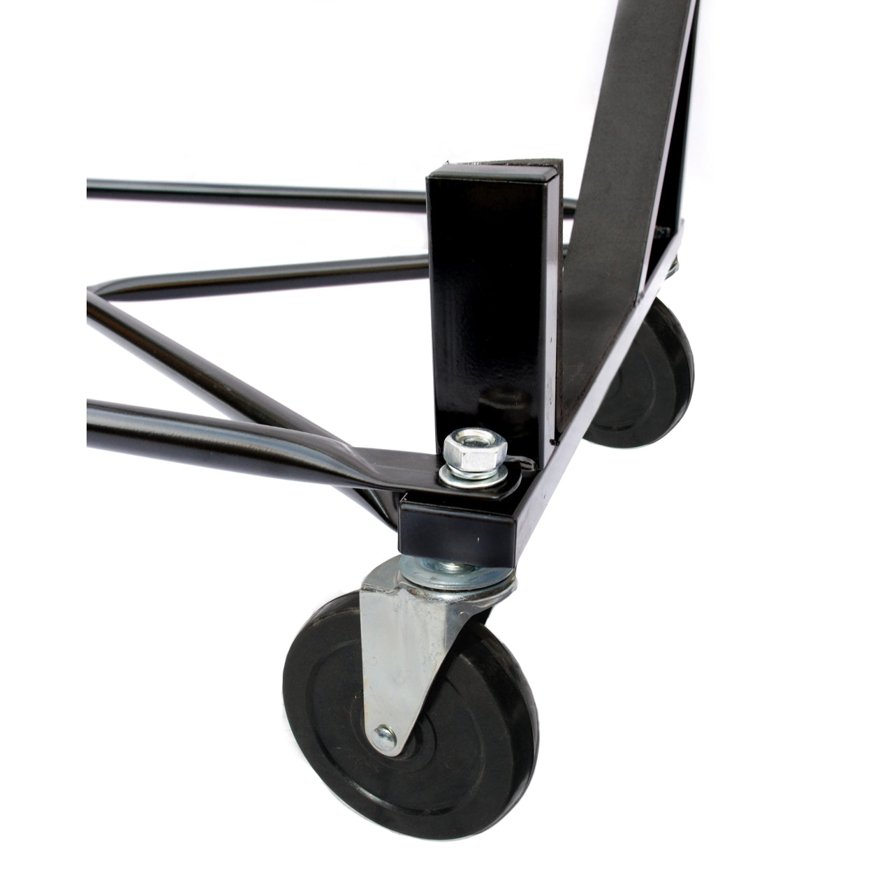 Alfa Romeo Spider Support de chariot robuste avec support rigide (noir) avec roulettes de 12,7 cm, harnais de sécurité et housse anti-poussière rigide 1966 à 1994 (050Bc)