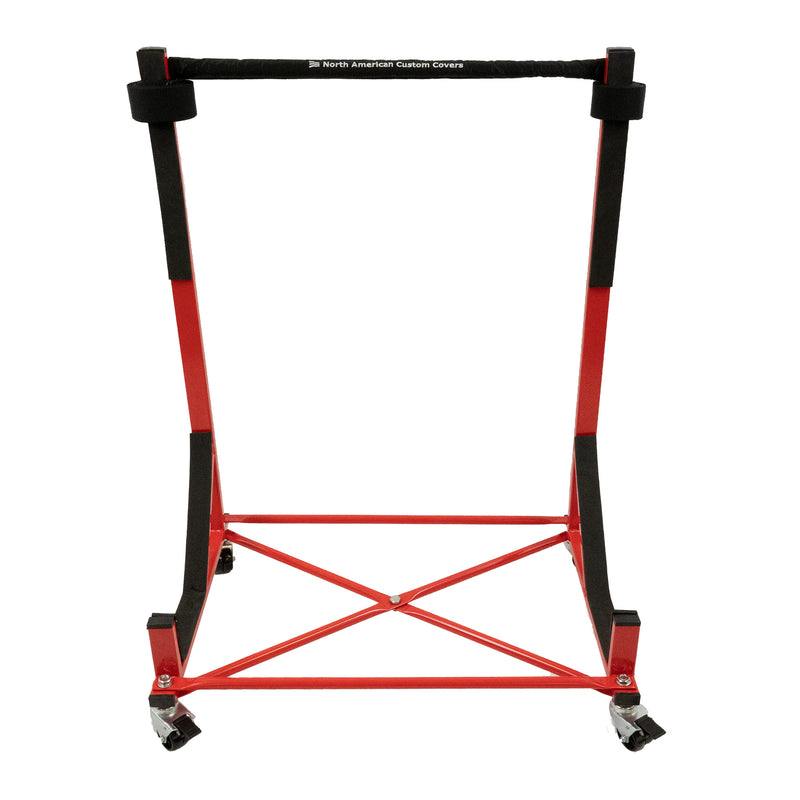 Plymouth Prowler Heavy-duty Hardtop Stand Trolley Cart Rack (Red) with Securing Harness and Hard Top Dust Cover (050R)