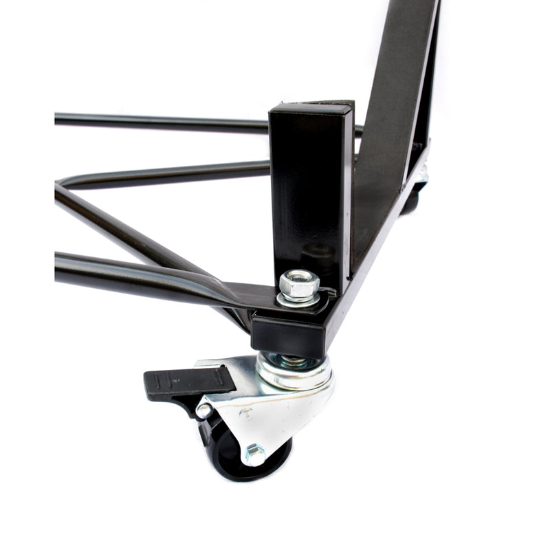 Support de chariot à support rigide robuste (noir) avec harnais de sécurité et couvercle anti-poussière à dessus rigide (050B)