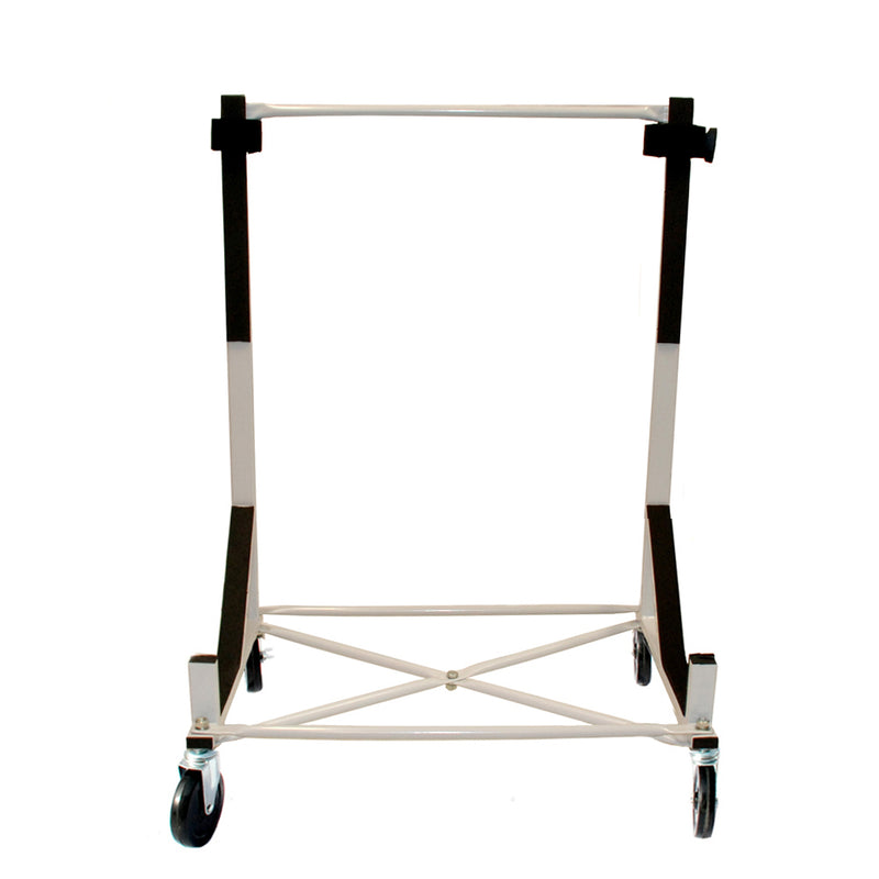Heavy-duty Hardtop Stand Trolley Cart Rack (White) with 5" castors, Securing Harness and Hard Top Dust Cover (050c)