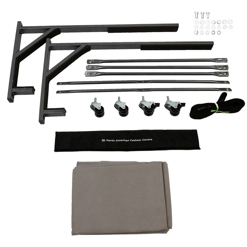 Porsche 911 996 997 Heavy-duty Hardtop Stand Trolley Cart Rack (Metallic Grey) with Securing Harness and Hard Top Dust Cover (050G)