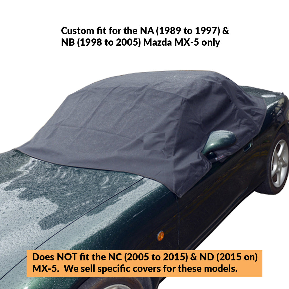 Demi-couverture de protection de toit souple pour Mazda Miata MX5 Mk1 (NA) Mk2 (NB) Mk2.5 - 1989 à 2005 (113) - NOIR