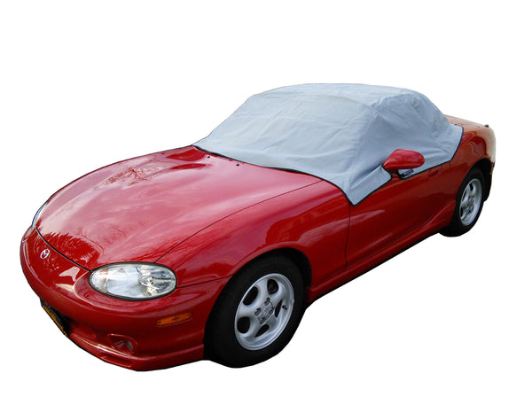 Soft Top Roof Protector Half Cover for Mazda Miata MX5 Mk1 (NA) Mk2 (NB) Mk2.5 - 1989 to 2005 (113G) - GREY