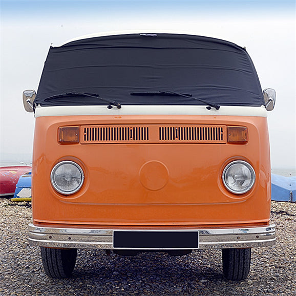 Protection antigel pour écran pour VW Bus Camper Van (Baie vitrée T2) - NOIR - 1968 à 1979 (116B)