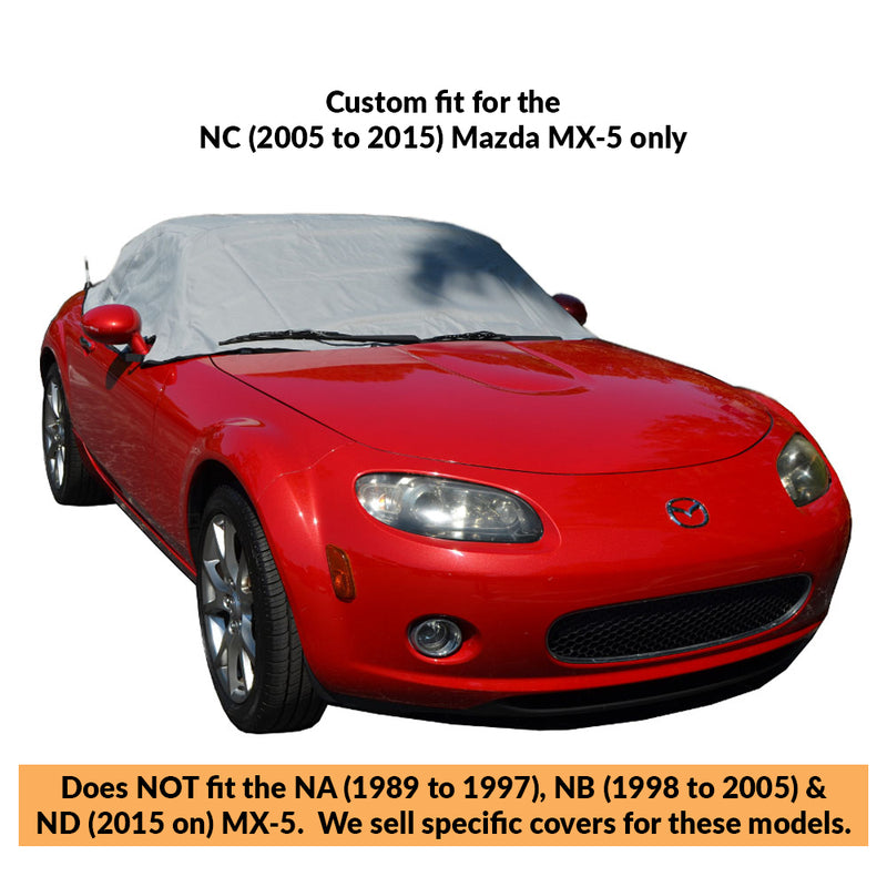 Soft Top Roof Protector Half Cover for Mazda Miata MX5 Mk3 (NC) - 2005 to 2015 (121G) - GREY