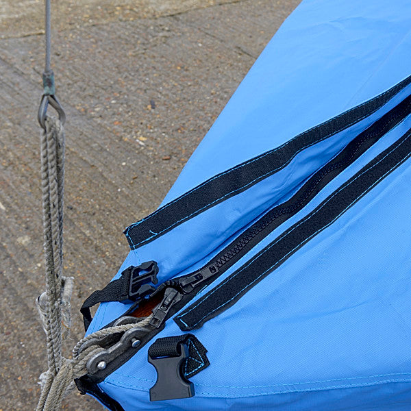 Enterprise Dinghy Deck Cover - Tailored, Waterproof Overboom Boat Cover - Blue (126B)