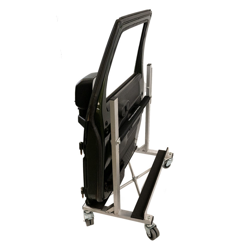 Jeep Wrangler Aluminium Door Storage Stand Trolley Cart Rack with Securing Strap (1503ALU)