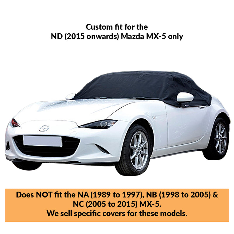 Soft Top Roof Protector Half Cover for Mazda Miata MX5 Mk4 (ND) - 2015 onwards (262) - BLACK