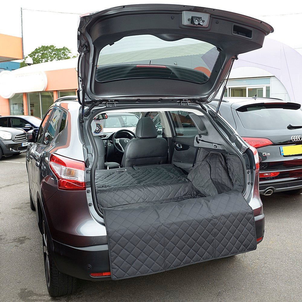 Forro de carga acolchado personalizado para Nissan Rogue Sport / Qashqai versión de piso bajo de 5 plazas - A medida e impermeable - J11 2013 en adelante (320)