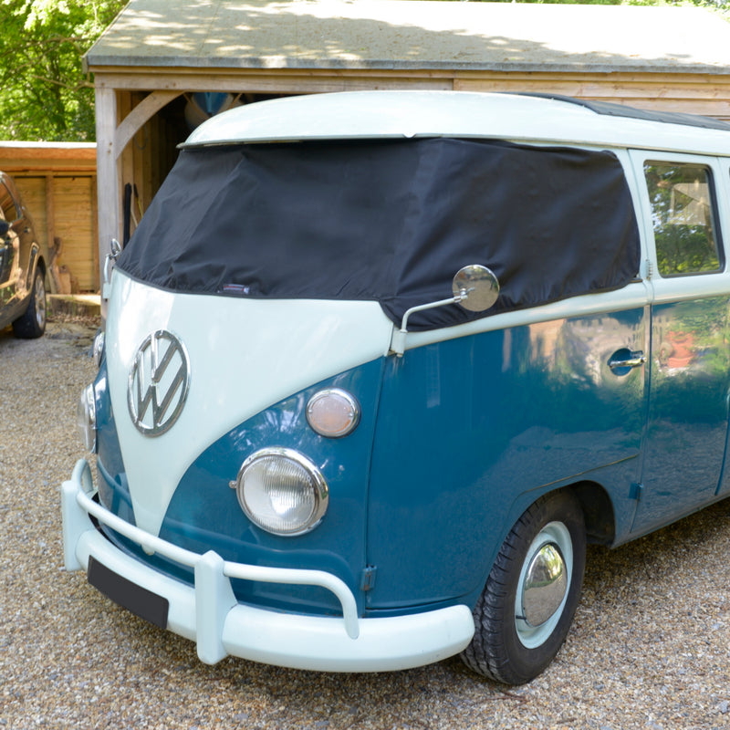 Screen Wrap Frost Cover for VW Bus Camper Van (T1 Split Window) - BLACK - 1950 to 1967 (421B)